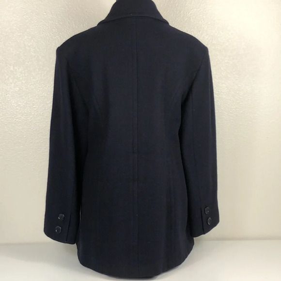 Mario De Pinto Pea Coat Women’s Size Medium Navy Wool Double Breasted FallWinter - Picture 2 of 16